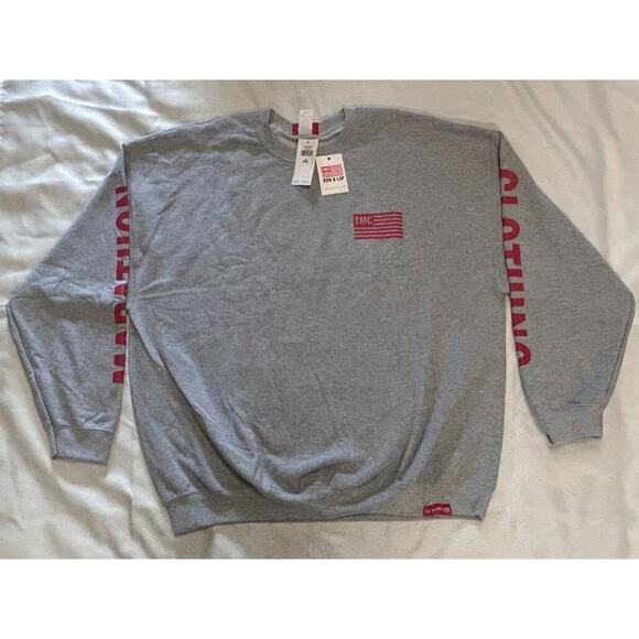 RUN A LAP Mens Pullover Marathon Clothing Sweatshirt Heather Gray Size XXL - Picture 2 of 5